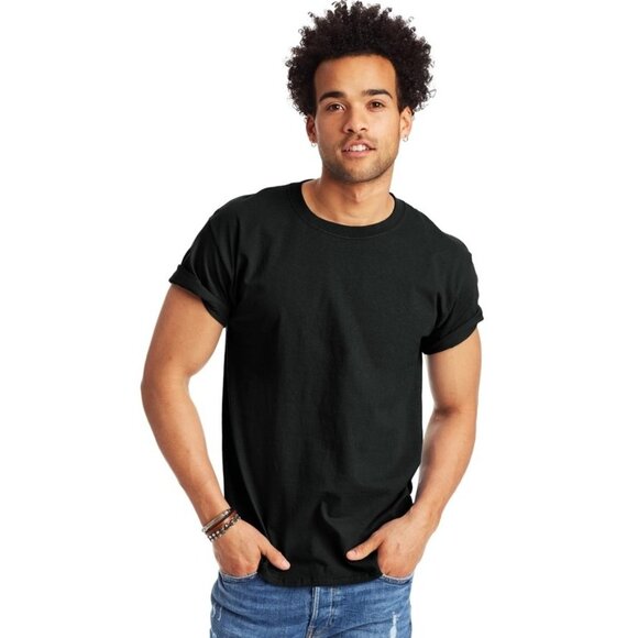 Hanes Authentic‎ Men's T-Shirt In Black - Size Large - Picture 1 of 6